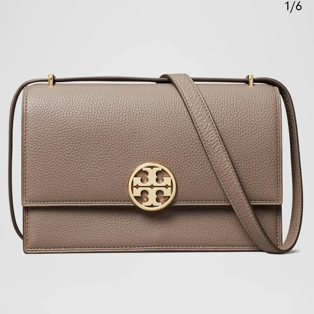 New Tory Burch Miller Pebbled Leather Shoulder Bag